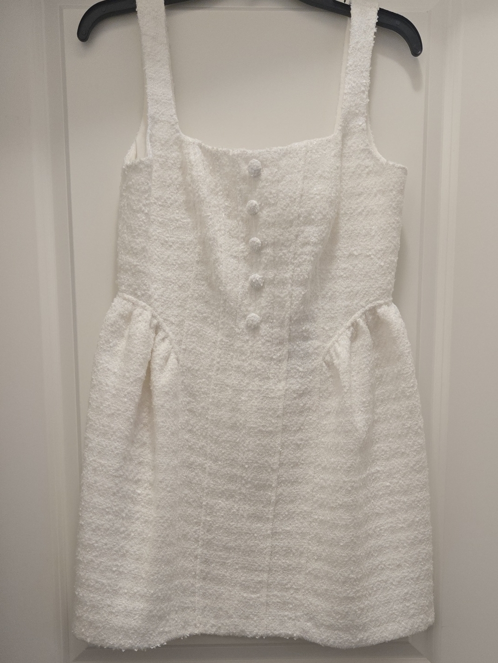 Women's White Textured Tank Dress